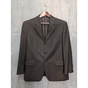 Jones New York Black Blazer Jacket Size 42 Wool Single Breasted Three Button